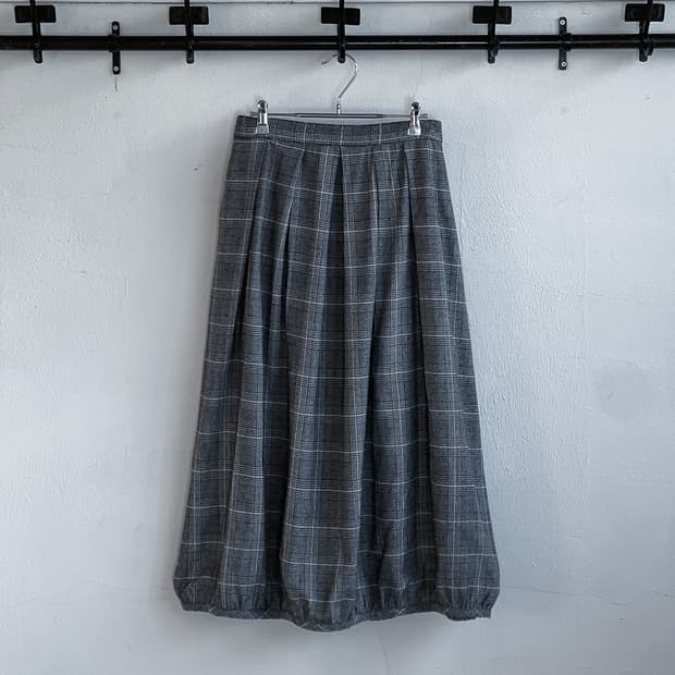 Gray Tartan Pumpkin Long Skirt 0279