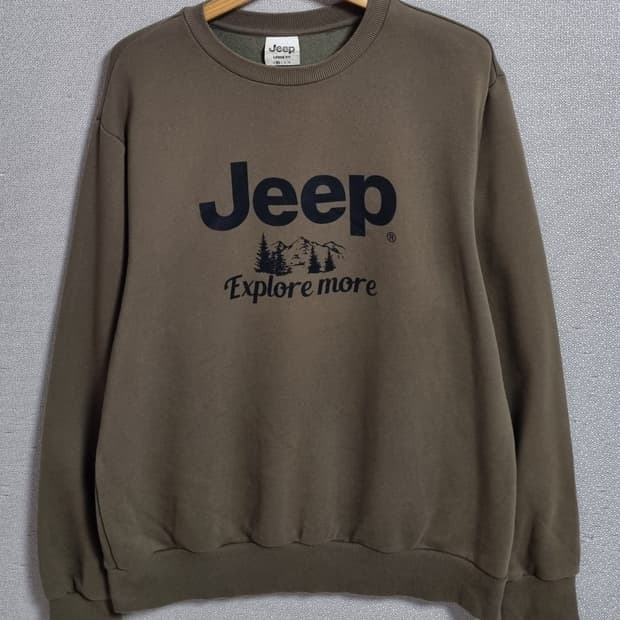 오버핏 M ) JEEP 지프 카키 맨투맨