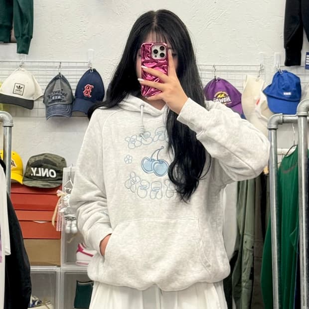 키르시 라이트 그레이 블루체리 후드티 XL 추천