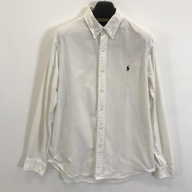 폴로 랄프로렌 커스텀핏 화이트 옥스포드셔츠 QR [L]