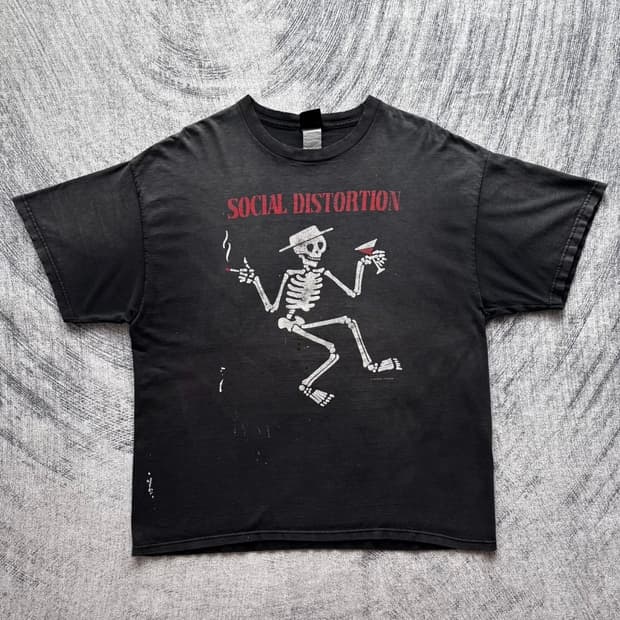 빈티지 90s Social Distortion 티셔츠