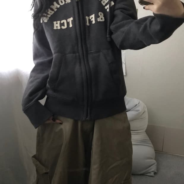 아베크롬비 그레이 퍼후드집업