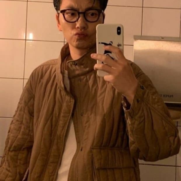 언어펙티드 퀼티드 퀼팅 블루종 초판 베이지M