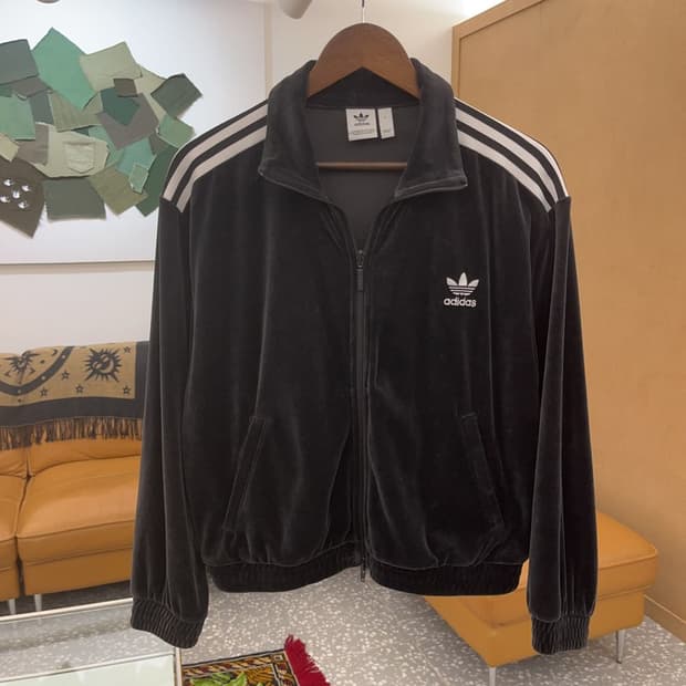 아디다스 유로파 벨벳 벨루아 트랙탑 숏 져지 집업 95 C06260