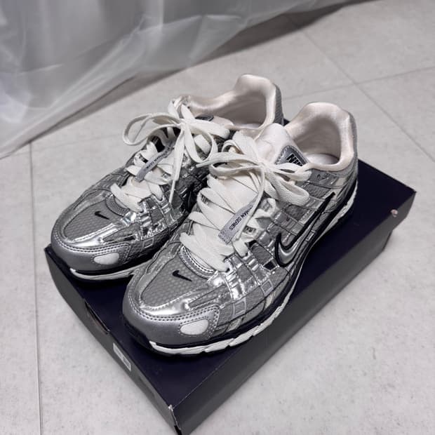 나이키p6000 메탈릭실버 255