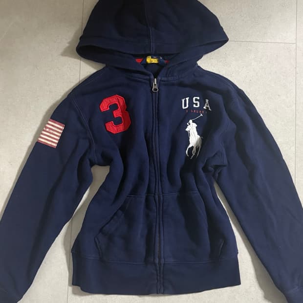 폴로 U.S.A 성조기 네이비 후드집업