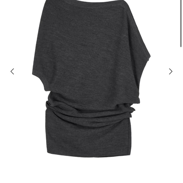 리포스 언발 오프숄더 니트 차콜