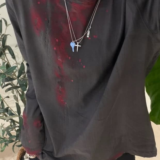 Devil kim 데빌킴 블러드 롱슬리브 차콜 L