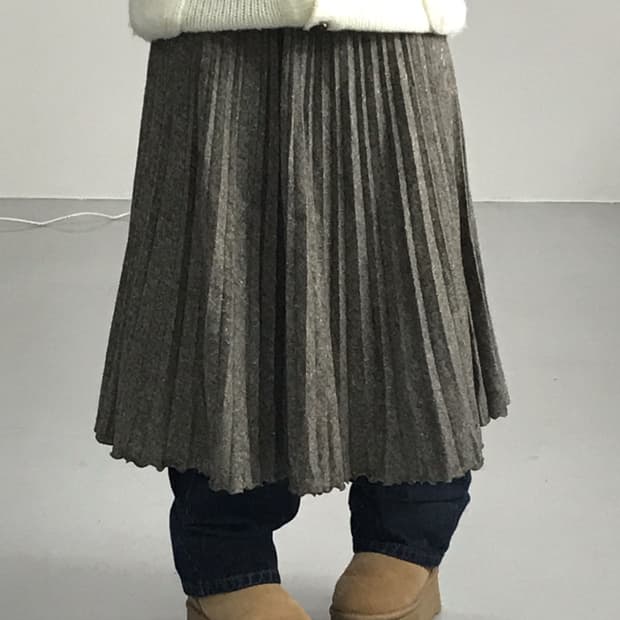 Jpn Brown Wool Midi Skirts