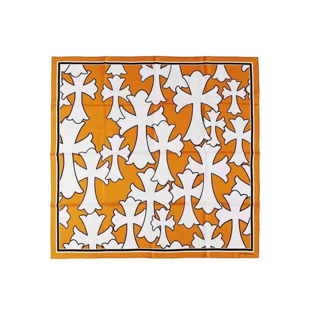 Chrome Hearts Cross Silk Scarf Orange