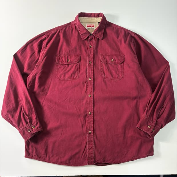 Wrangler 랭글러 포켓 버건디 워크셔츠
