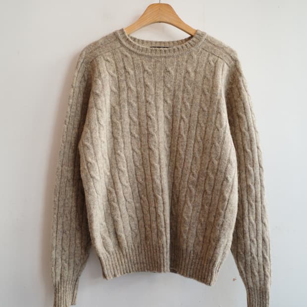 Japan brand 멜란지 울 케이블니트 