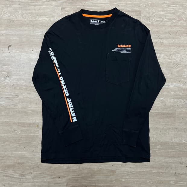 팀버랜드 포켓 코튼 롱슬리브 긴팔티셔츠 [블랙] M/95