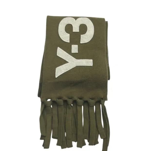 요지야마모토 Y-3 07FW 카키 울 머플러