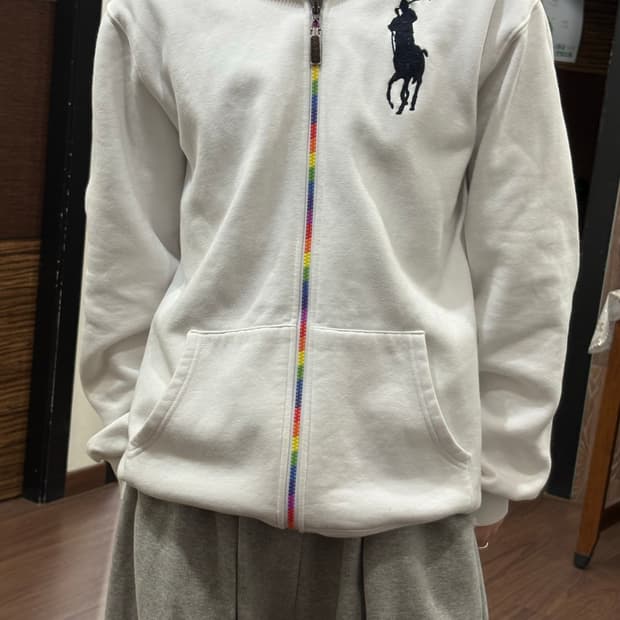 폴로 빅포니 후드집업 화이트 