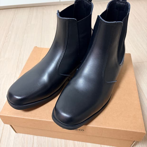 [커스텀에이드] 오티스 소가죽 스퀘어토 첼시부츠 4cm 270