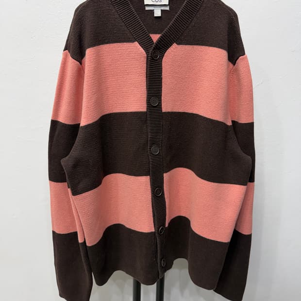 정품) COS 코스 남성 스트라이프 가디건 XL