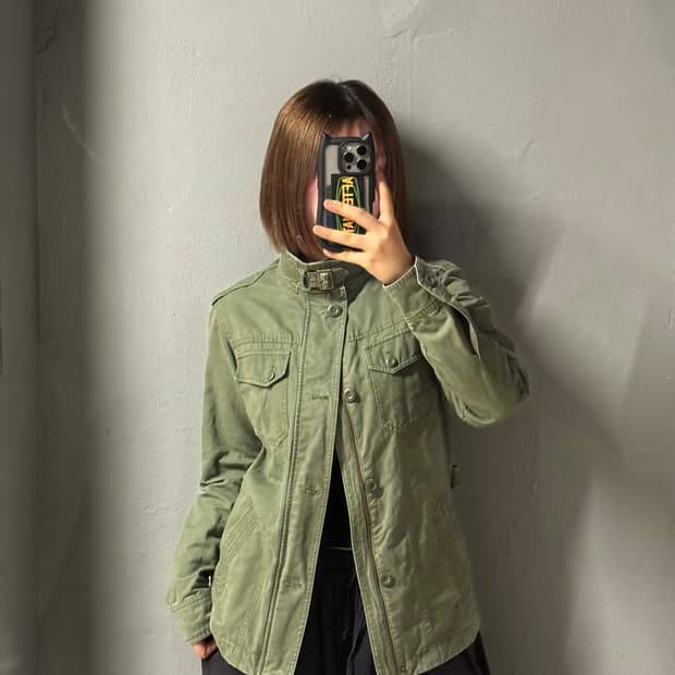 buckle detail button point jacket