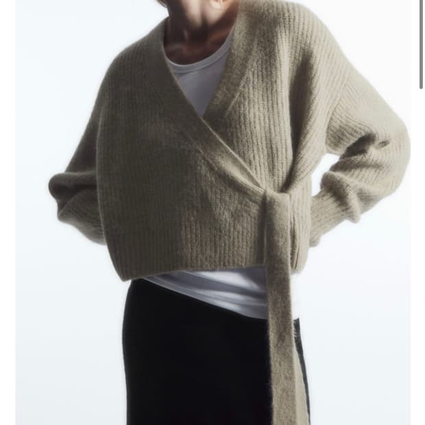 cos 텍스처드 알파카 블렌드 랩 가디건