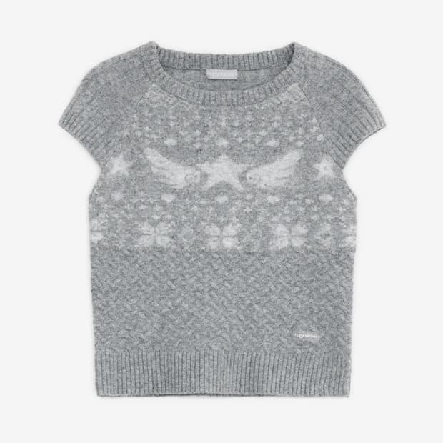 허그유어스킨 스타 윙 니트 탑 (그레이시 블루)