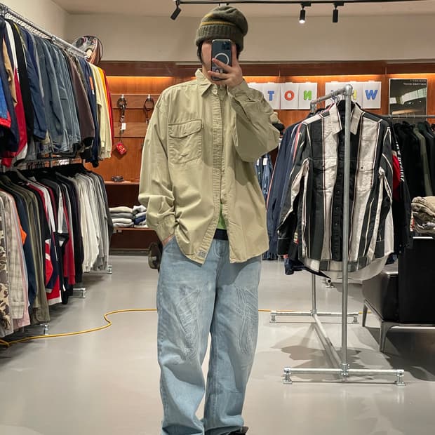 리바이스 코튼 투포켓 셔츠 (bage)