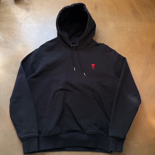 AMI 스몰 하트 로고 후드티