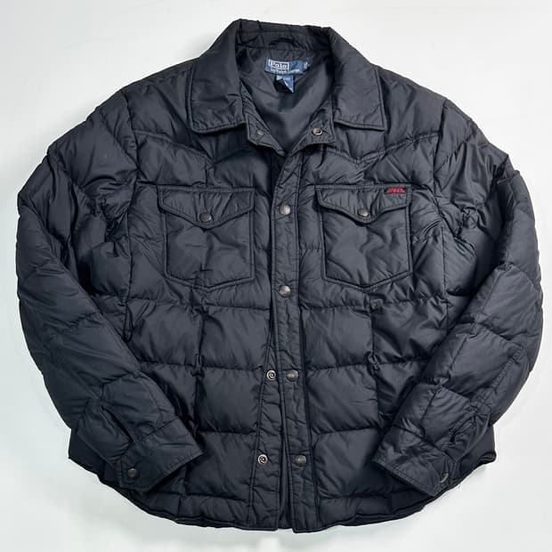 폴로 랄프로렌 블랙 퀼팅 다운 셔츠