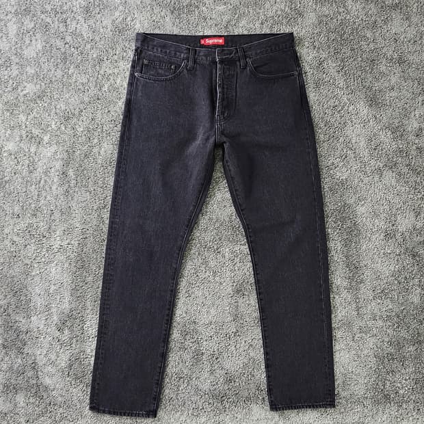 Supreme 블랙 데님 팬츠
