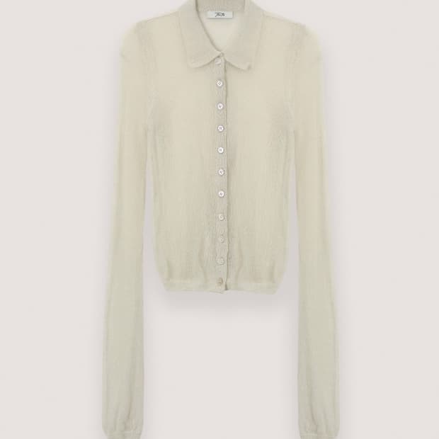 더티스 시스루 카라 가디건 민트