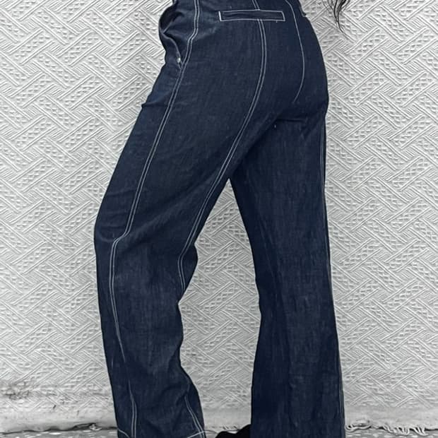 와릿이즌 모던 캐주얼 빈티지 스티치 데님 청바지 S C10006