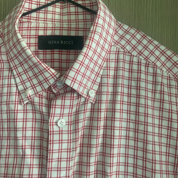 Nina Ricci 레드 깅엄 체크 셔츠
