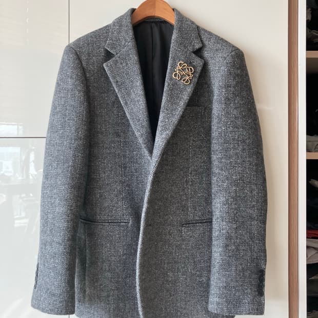 그레이 헤링본 셋업 상의