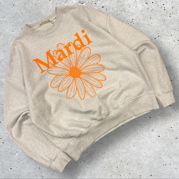 마르디 메크르디 플라워 맨투맨 그레이 D194