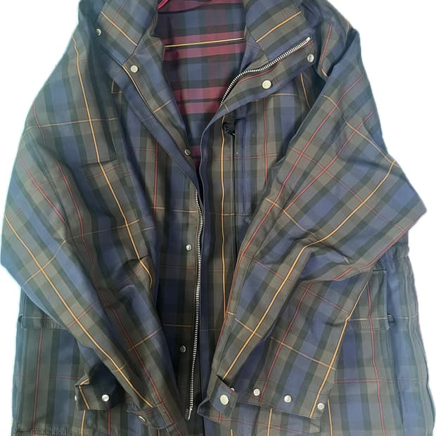 (L)솔리드 옴므 타탄 체크 바람막이