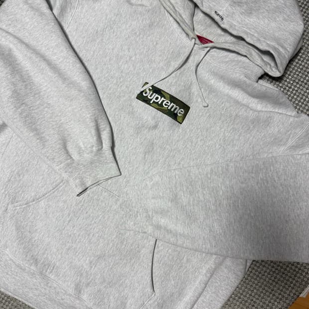 [XXL] 슈프림 박스로고 후드 스웨트셔츠 애쉬 그레이 카모