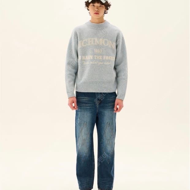 etce 다이아패치 데님팬츠