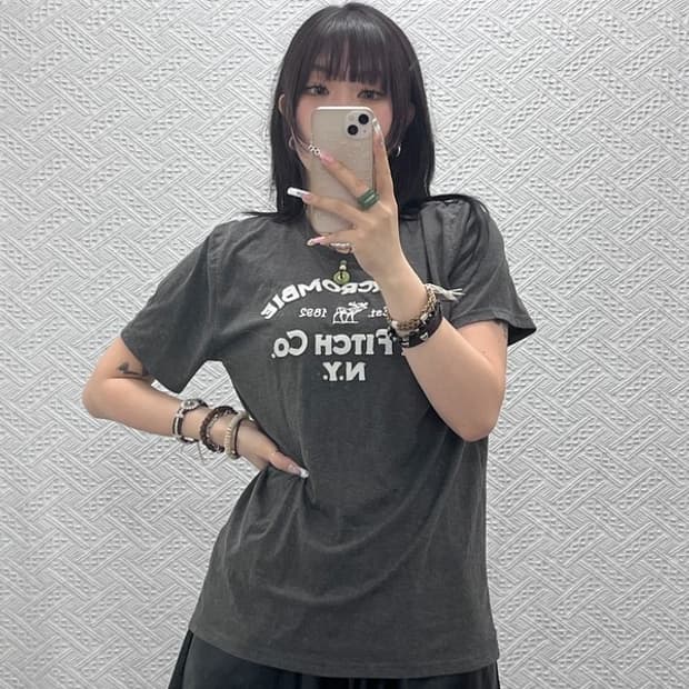 아베크롬비 올드스쿨 레트로 Y2K 빈티지 반팔티 M C11117
