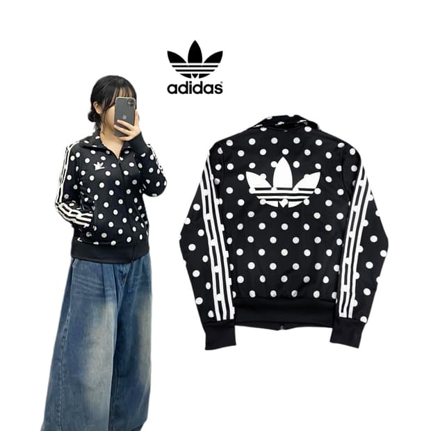 아디다스 빅로고 파이어버드 도트 트랙탑 져지