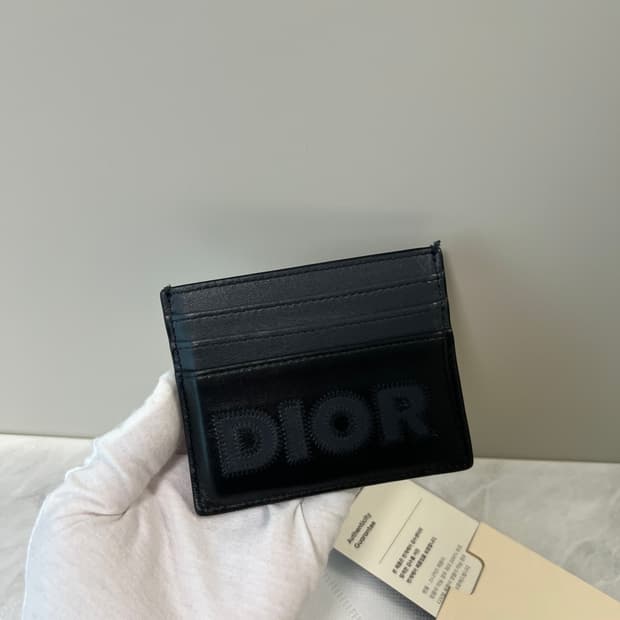 디올 시그니처 카드지갑 딥그레이