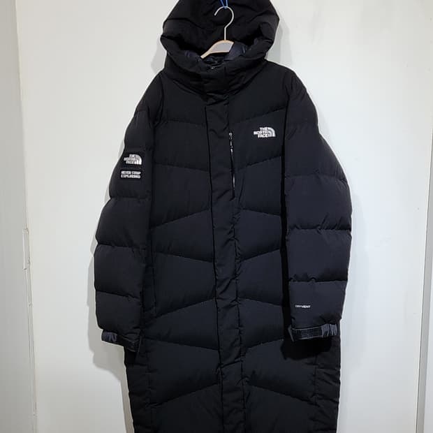 노스페이스 구스다운 롱패딩 점퍼 블랙 거위털 빅사이즈 패딩코트 