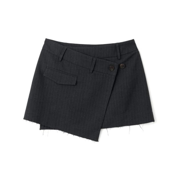 밀로 우먼 슬래시 랩 미니 스커트 [차콜]