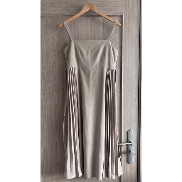 뷔스티에 벨벳 베이지 롱원피스 스커트 치마 빈티지 