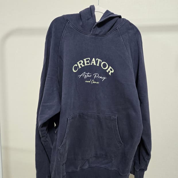 AFTER PRAY 크리에이터 후드티 L 네이비