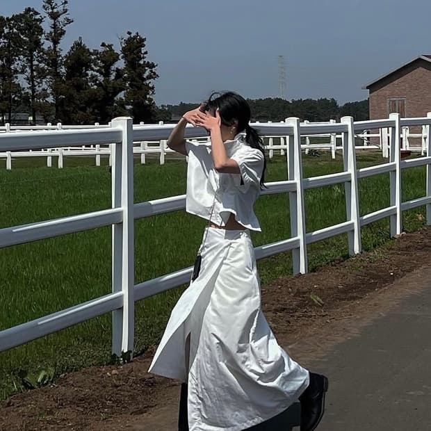 트리밍버드 레이어드 랩 스커트