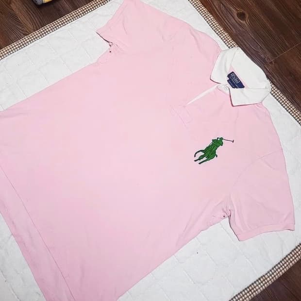 폴로 랄프로렌 카라티 딸기우유 빅포니 희귀 반팔 티셔츠
