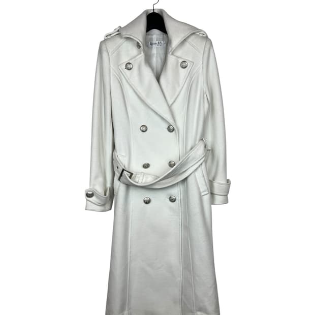 Androgyne 화이트 벨티드 롱 코트 SIZE 38