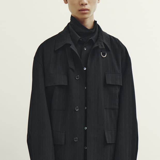 (L) YOUTH 유스  Safari Jacket Black Stripe