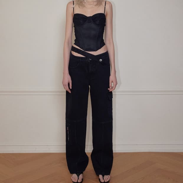 보헤미안 서울 시어 매시 뷔스티에 블랙