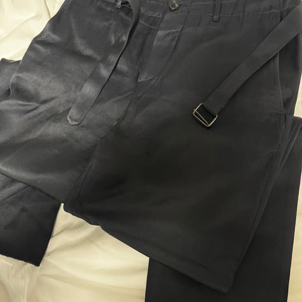Miu Miu Silk-Cotton Strap Trousers