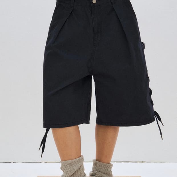 플리즈프로젝트 LACE-UP BERMUDA PANTS, NAVY